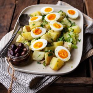 Cypriot Potato Salad with a Lemon Tahini Vinaigrette