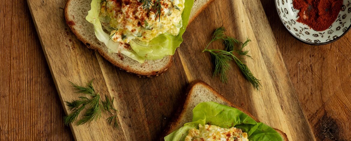 Open Faced Egg Salad Sandwich