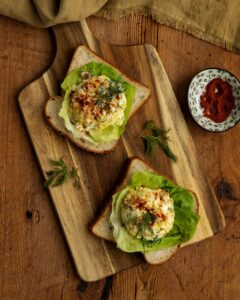 Open Faced Egg Salad Sandwich