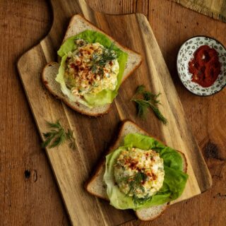 Open Faced Egg Salad Sandwich